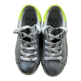 Dou Dou Sneakers Tinta Unita Con Lacci E Stampa Logo Argento Per Bambina