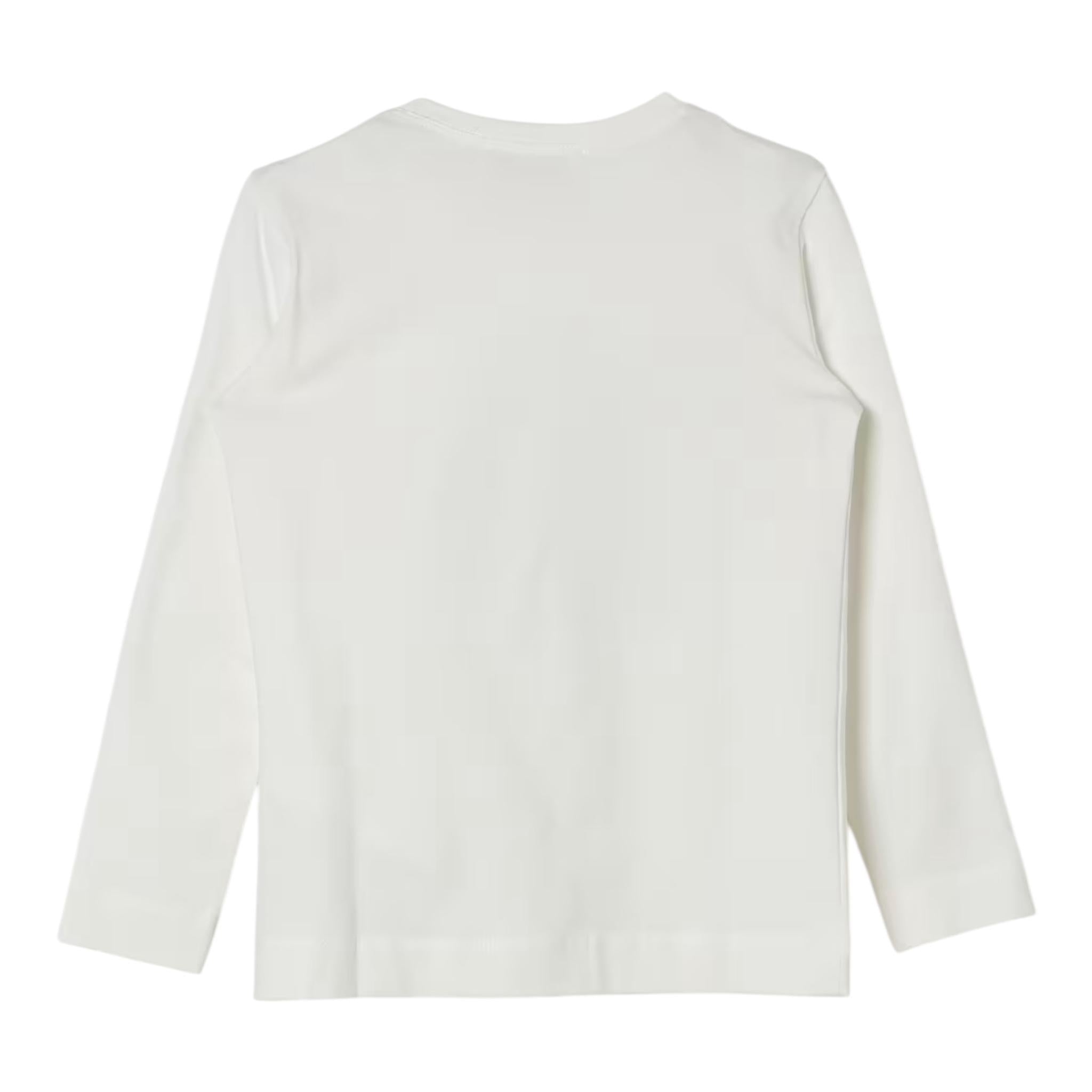 MONNALISA shirt girocollo tinta unita con stampa brillantinata Bianco per Neonata 19D611 BIANCO MONNALISA 