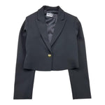 MOSCHINO giacca tinta unita con bottone in contrasto Nero per Bambina HAA00L NERO MOSCHINO 