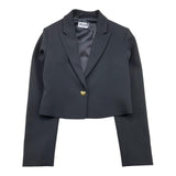 MOSCHINO giacca tinta unita con bottone in contrasto Nero per Bambina HAA00L NERO MOSCHINO 