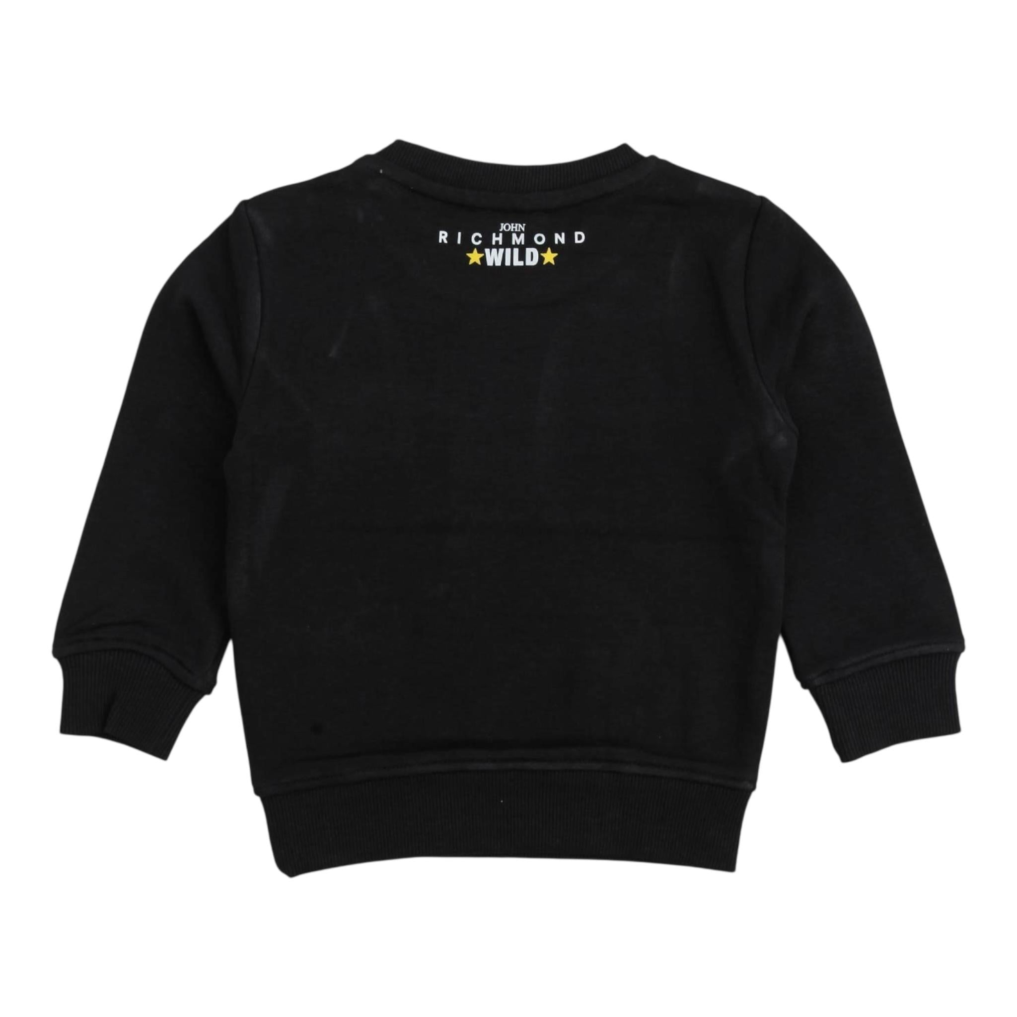 JOHN RICHMOND felpa girocollo tinta unita con stampa Nero per Neonato RIA24061FE NERO JOHN RICHMOND 