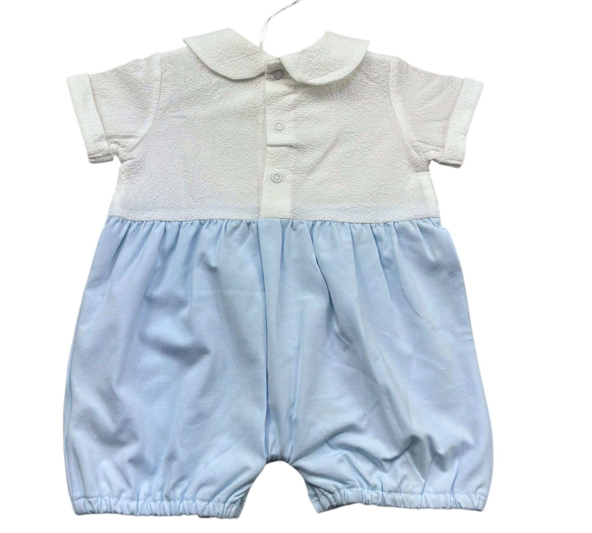 Le Bebe Pagliaccetto Bicolore Mezza Manica per Neonato LBB5300 BIANCO/AZZURRO LE BEBE 