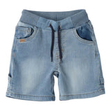 Sarabanda Bermuda In Denim Tinta Unita con Elastico In Vita per Neonato 0B120N AZZURRO SARABANDA 