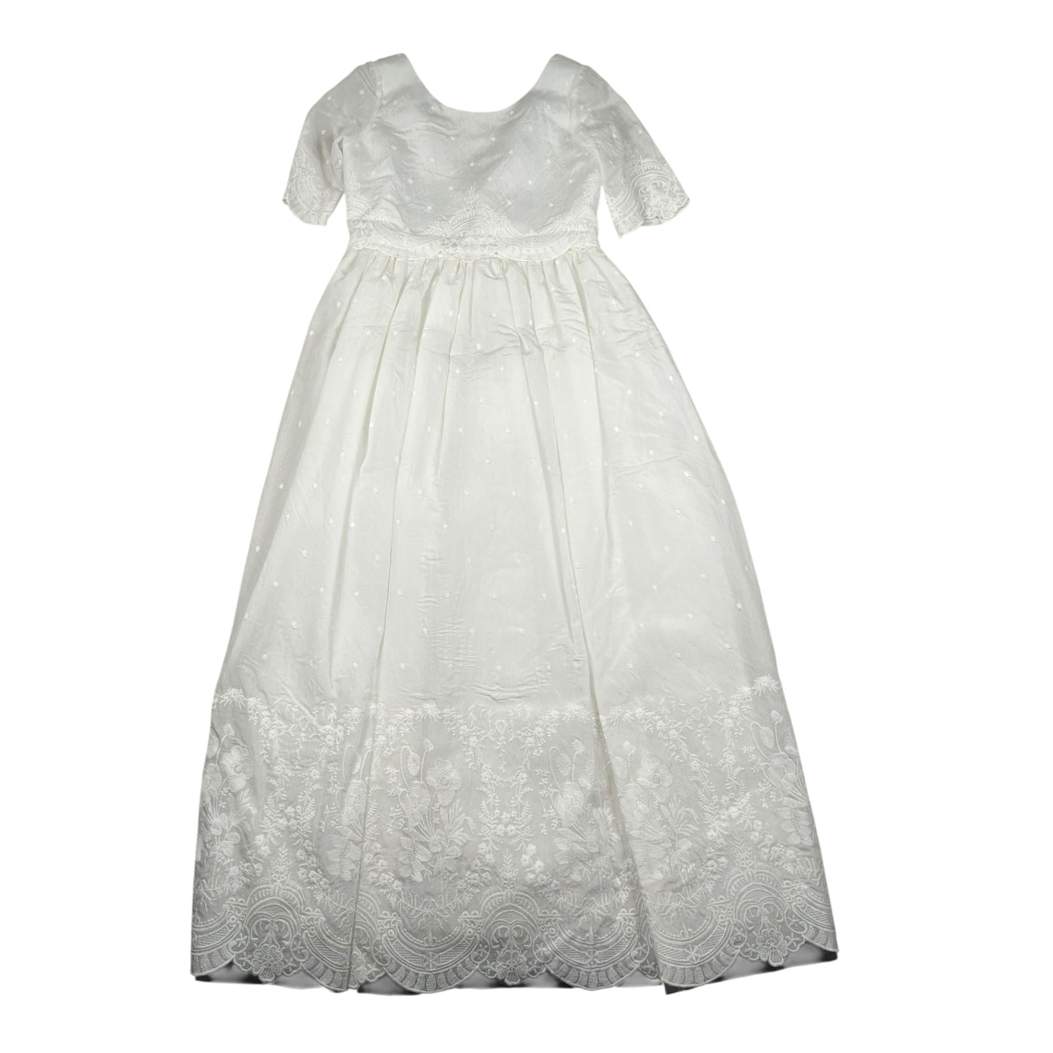 Raffaella Abito Cerimonia Tinta Unita Mezza Manica per Bambina URSULA BIANCO RAFFAELLA 