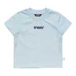 K-Way T-Shirt Girocollo Tinta Unita con Logo per Neonato K11613WXX AZZURRO K-WAY 