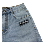 Iceberg Bermuda In Denim Tinta Unita con Stampa per Bambino BMICE5100JX AZZURRO ICEBERG 