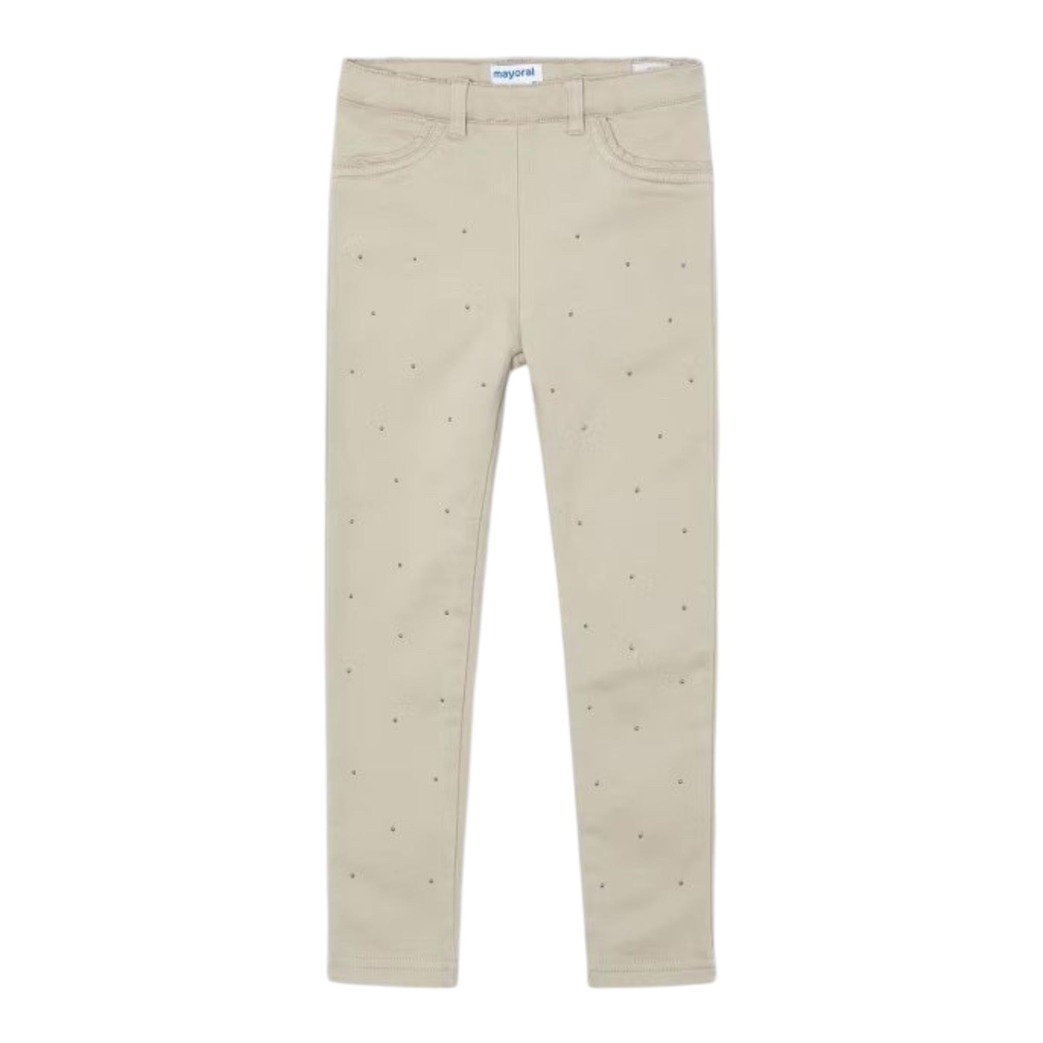 MAYORAL pantalone tinta unita con brillantini Beige per Bambina 4546 BEIGE MAYORAL 