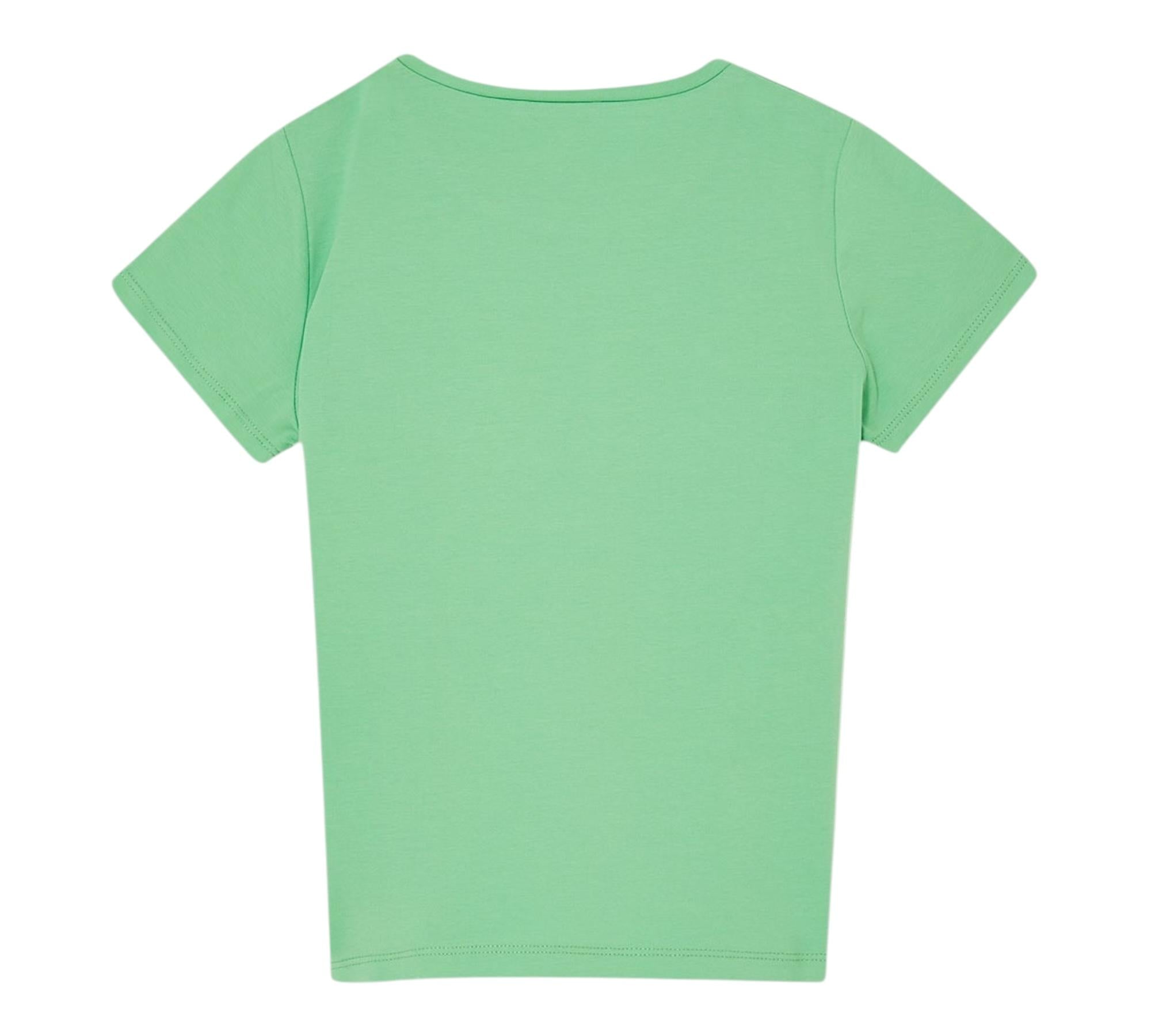 Liu Jo T-Shirt Girocollo Tinta Unita con Logo per Bambina GA5116X VERDE LIU JO 