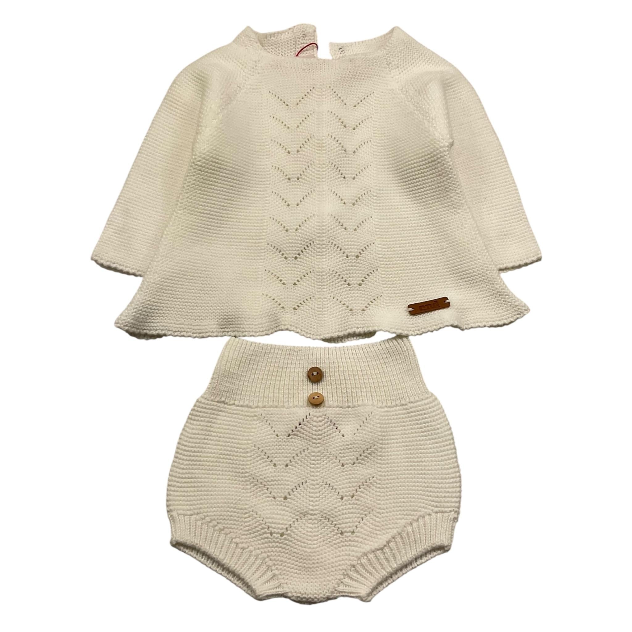 CND completo 2 pezzi maglia-culotte tinta unita Bianco per Neonato 949564 BIANCO CND 