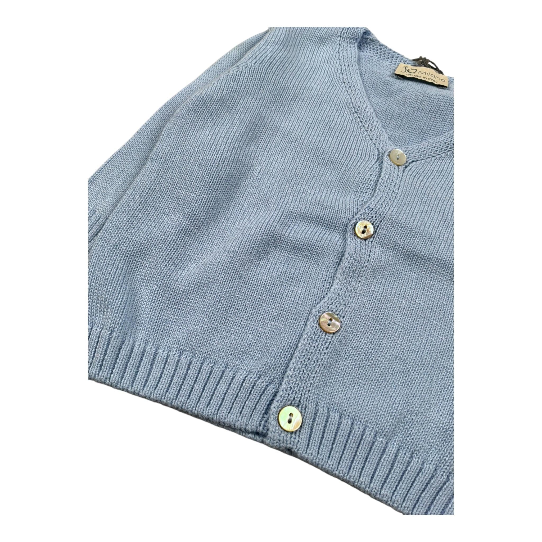 J.O. Milano Cardigan Tinta Unita Scollo A V per Neonato 573Z2 AZZURRO J.O. MILANO 