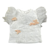 Miss Grant T-Shirt Girocollo Tinta Unita con Applicazioni per Bambina MG1335XJ BIANCO MISS GRANT 