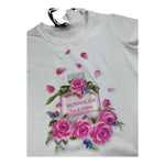 Monnalisa T-Shirt Girocollo Tinta Unita con Stampa per Bambina 113610 BIANCO MONNALISA 