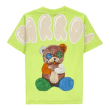 Barrow Kids T-Shirt Girocollo Tinta Unita Con Stampa In Contrasto Verde Per Bambino