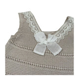 Paz Rodriguez Pagliaccetto Giromanica Tinta Unita con Ricami per Neonata 02242373 BEIGE PAZ RODRIGUEZ 