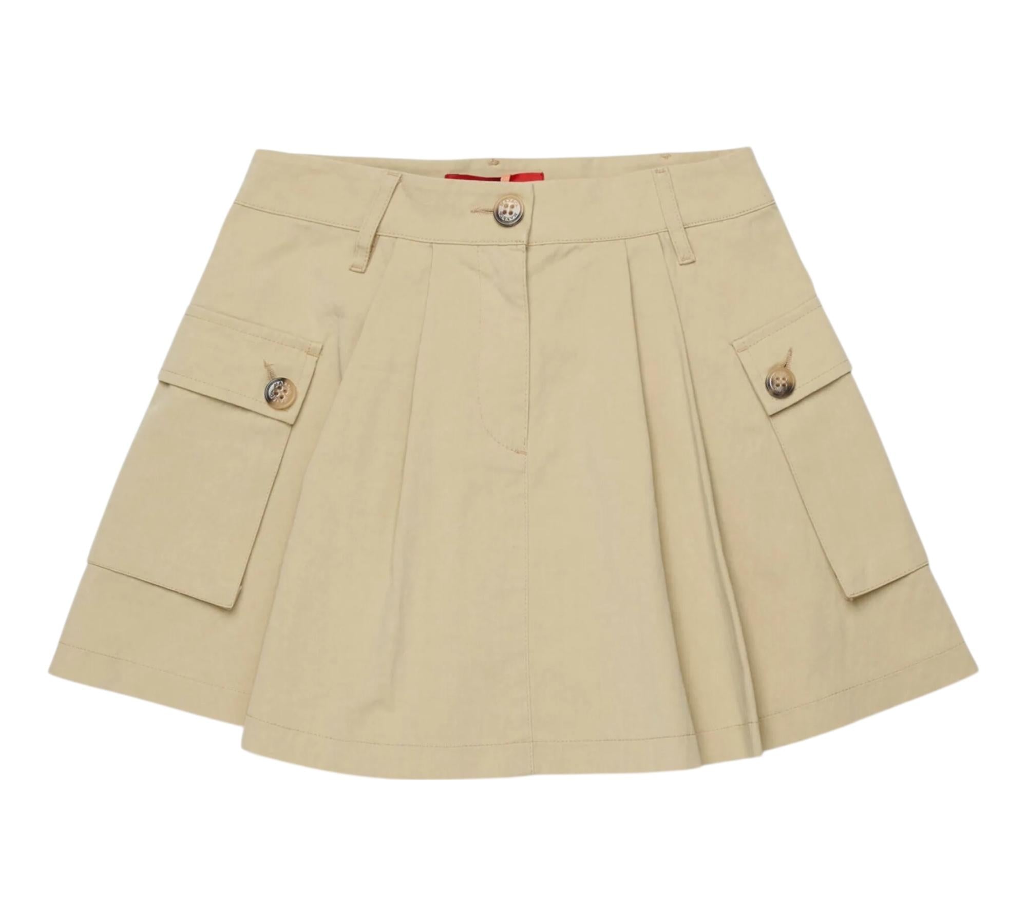 Max&Co. Gonna Tinta Unita con Tasche per Bambina MX0132X BEIGE MAX&Co. 