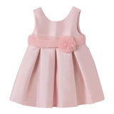 Abel & Lula Abito Cerimonia Tinta Unita Giromanica per Bambina 50098J ROSA ABEL & LULA 