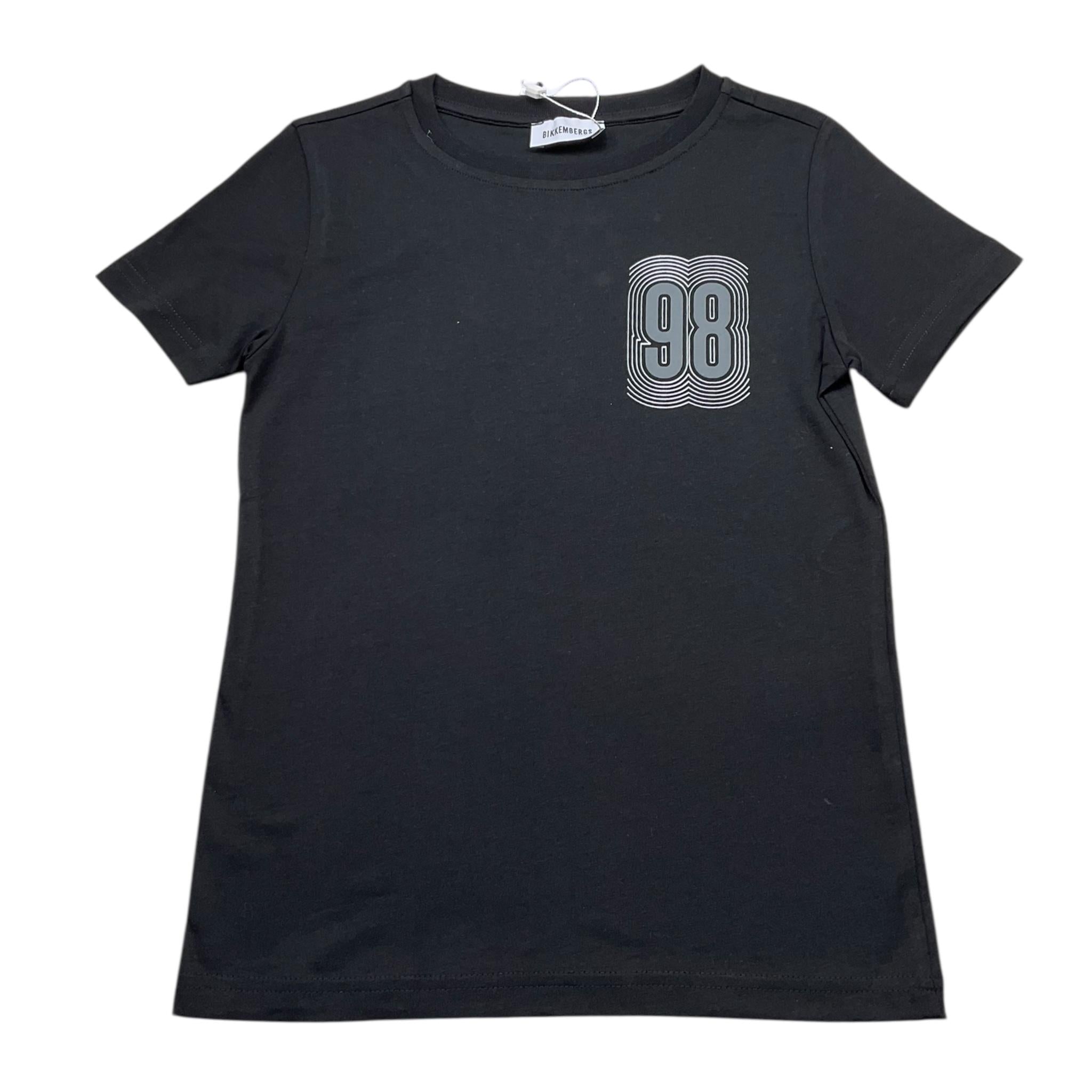 Bikkembergs T-Shirt Girocollo Tinta Unita con Stampa per Bambino BK3142 NERO BiKKEMBERGS 