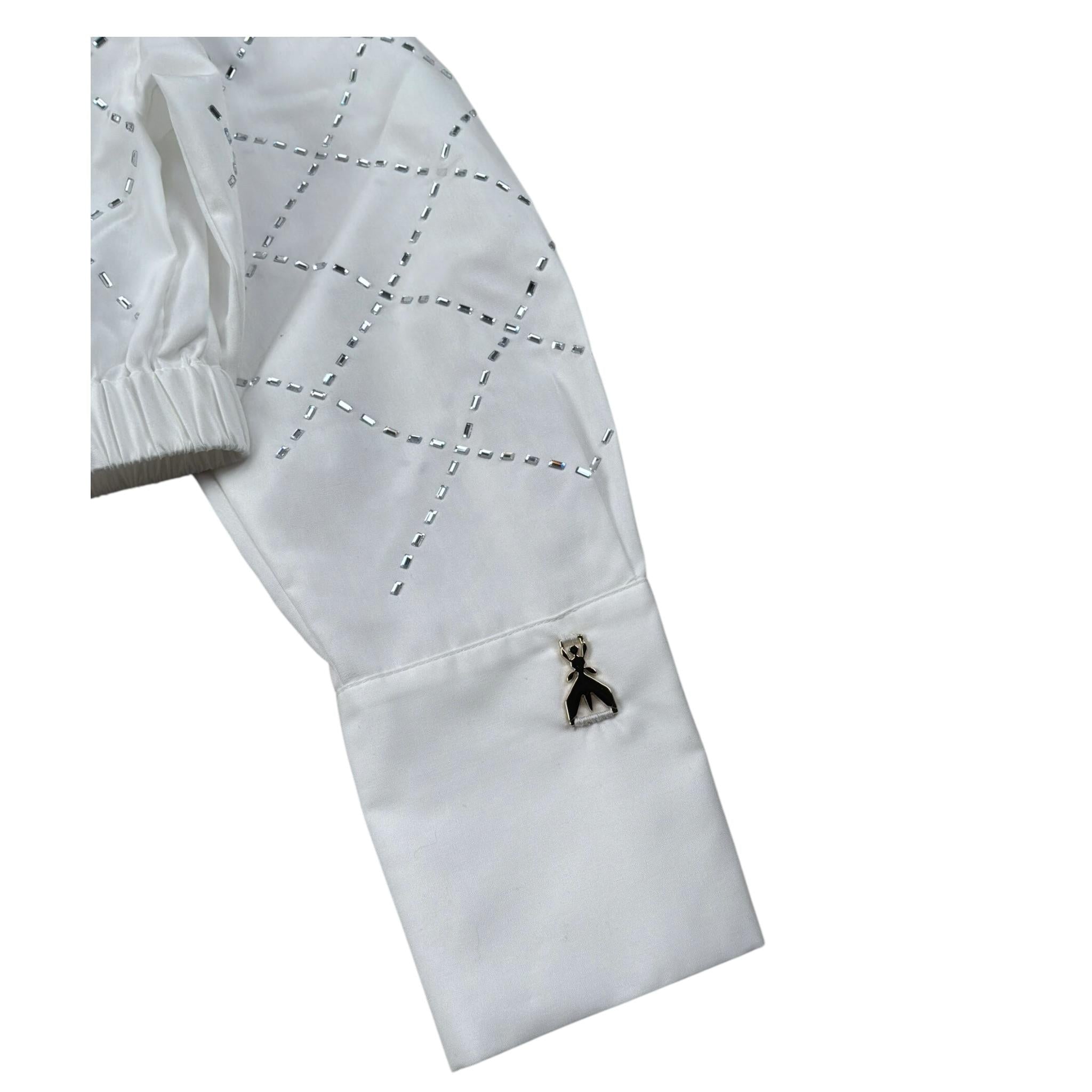 Patrizia Pepe Camicia Manica Lunga Tinta Unita con Brillantini per Bambina 7C0254 BIANCO PATRIZIA PEPE 