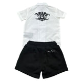 John Richmond Completo 2 Pezzi Camicia-Bermuda Bicolore per Neonato RIP26076CE BIANCO/NERO JOHN RICHMOND 