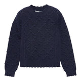 ABEL & LULA maglia girocollo tinta unita con ricami Blu per Bambina 5826 BLU ABEL & LULA 