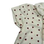 Petit Bateau Pagliaccetto Mezza Manica tinta unita Fantasia Cuori Beige per Neonata A09MW01420 BEIGE PETIT BATEAU 