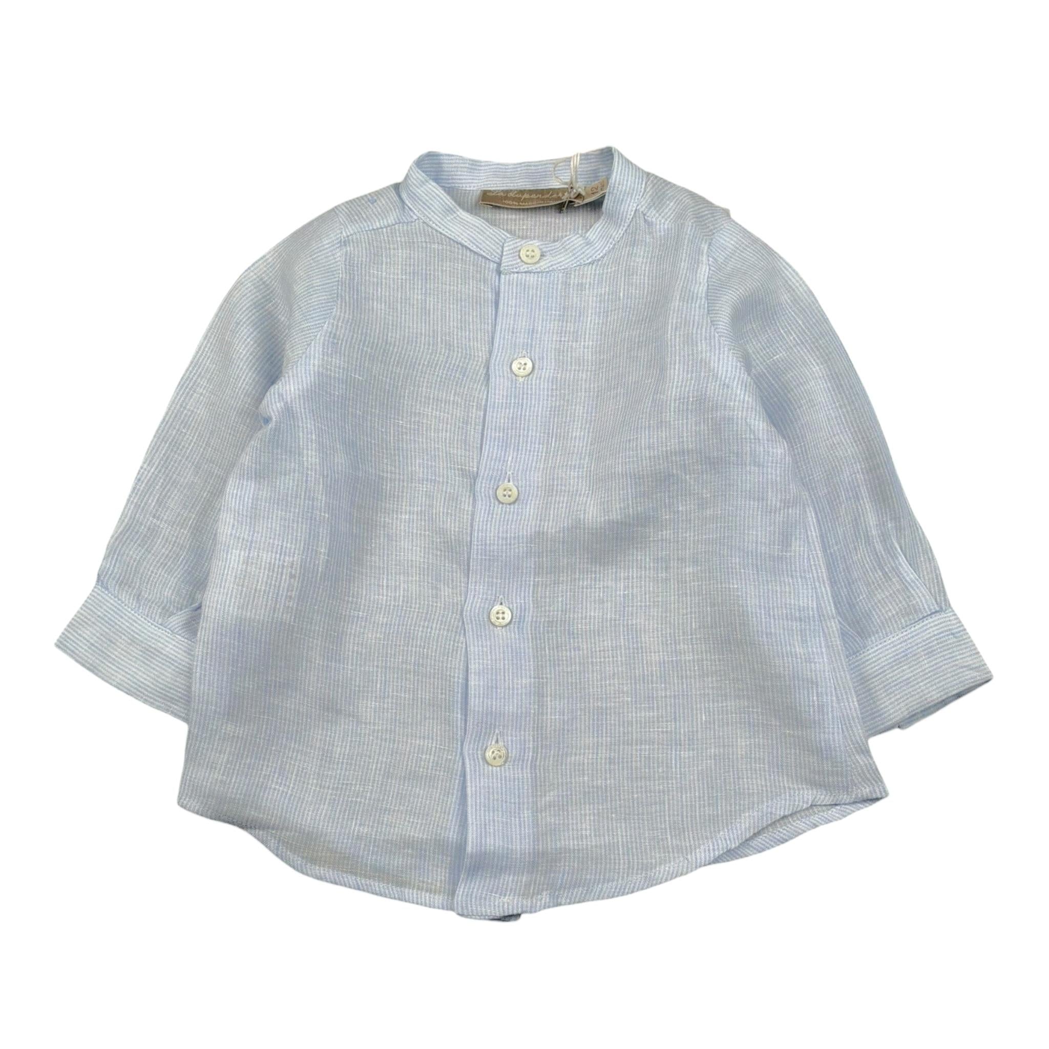 La Stupenderia Camicia Tinta Unita con Collo Coreano per Neonato CJCM71 AZZURRO LA STUPENDERIA 
