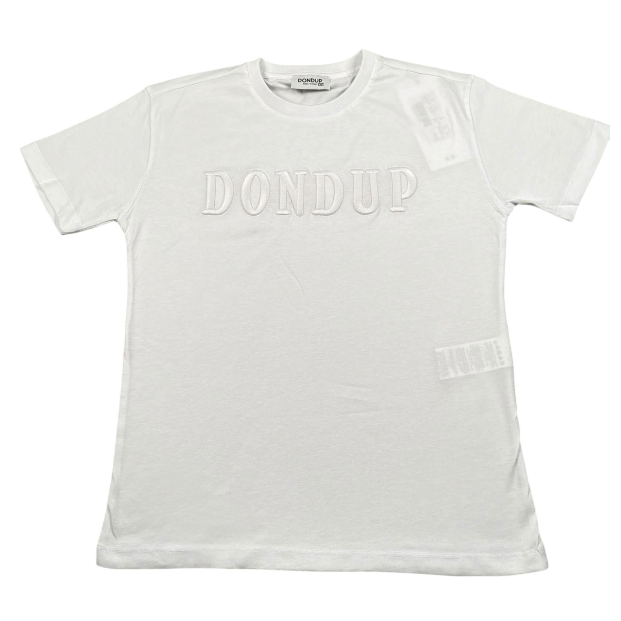 Dondup T-Shirt Girocollo Tinta Unita con Stampa per Bambina DMTS037XXX BIANCO DONDUP 