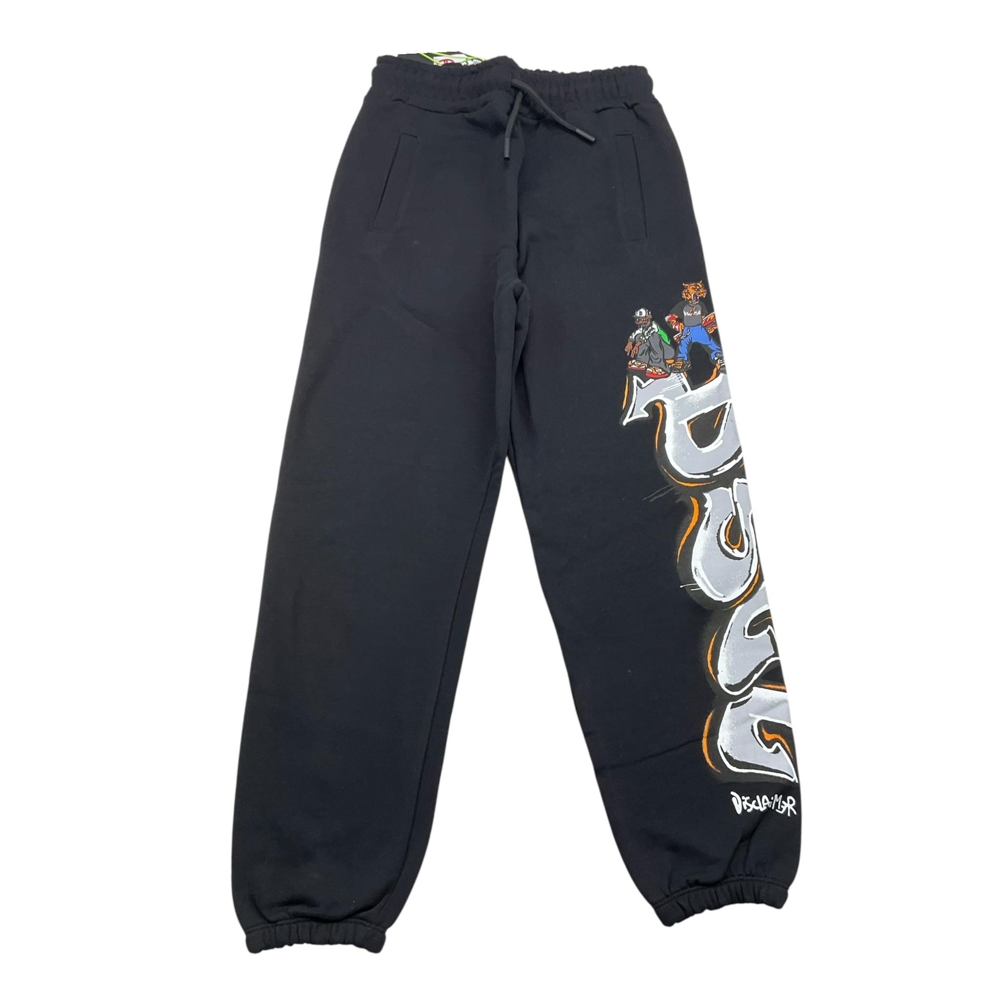 DISCLAIMER pantalone tinta unita modello tuta con stampa Nero per Bambino 24IDK58221 NERO DISCLAIMER 