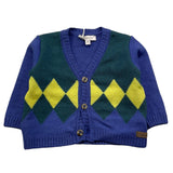 LE COCONNE cardigan tinta unita fantasia rombi Blu per Neonato LCN0799 BLU LE COCONNE 