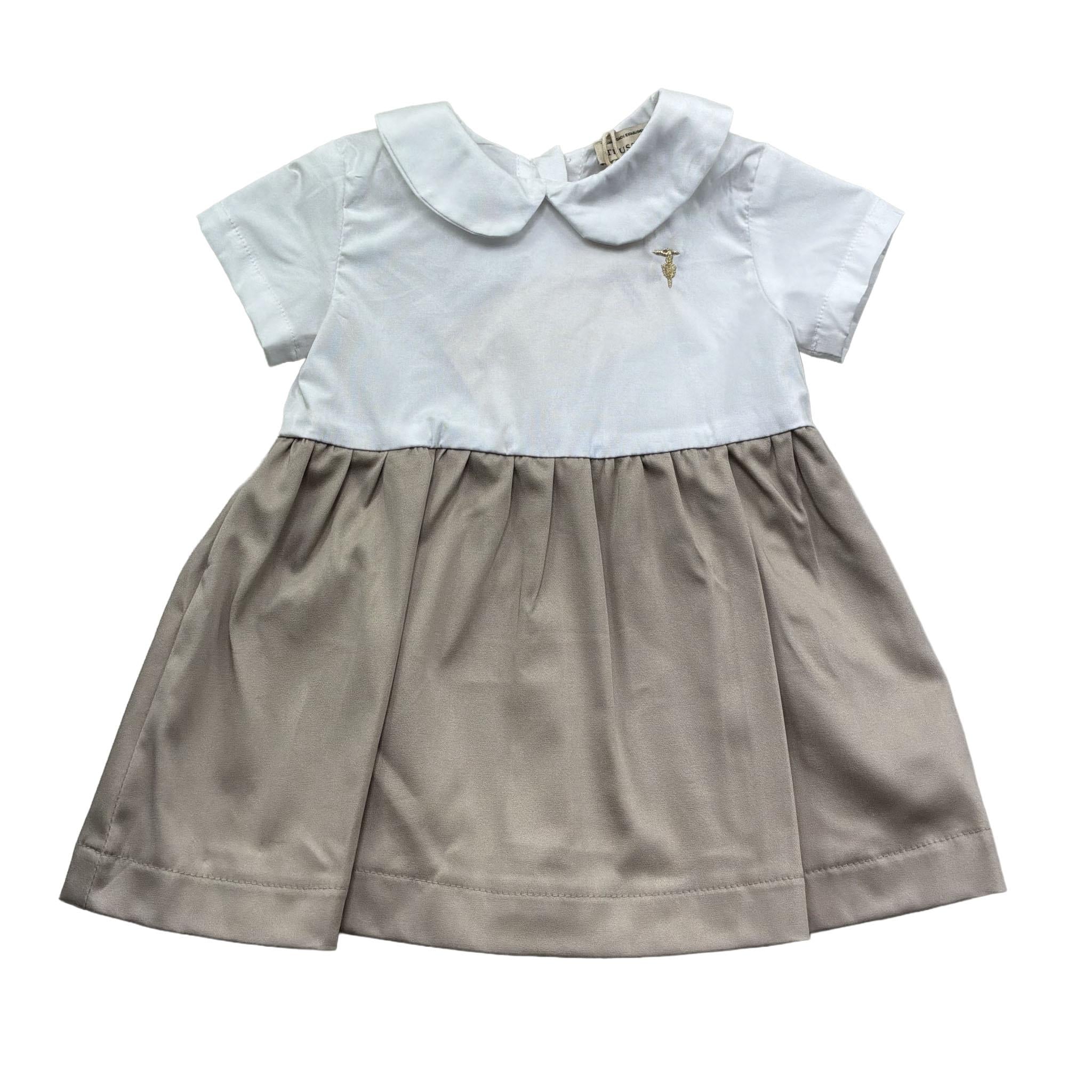 Trussardi Abito Mezza Manica Bicolore per Neonata TIP26113VE BIANCO/BEIGE TRUSSARDI 