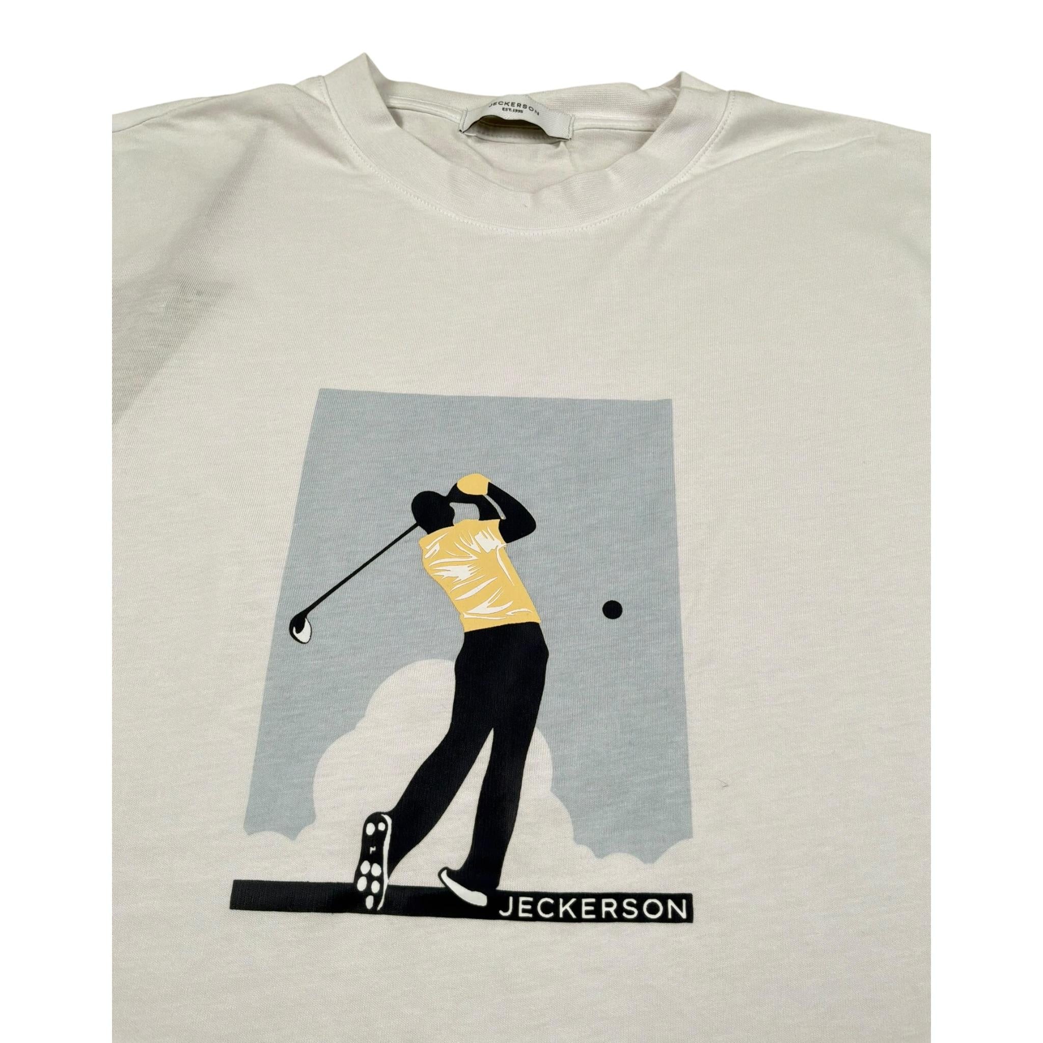 Jeckerson T-Shirt Girocollo Tinta Unita con Stampa per Bambino J3854 BIANCO JECKERSON 