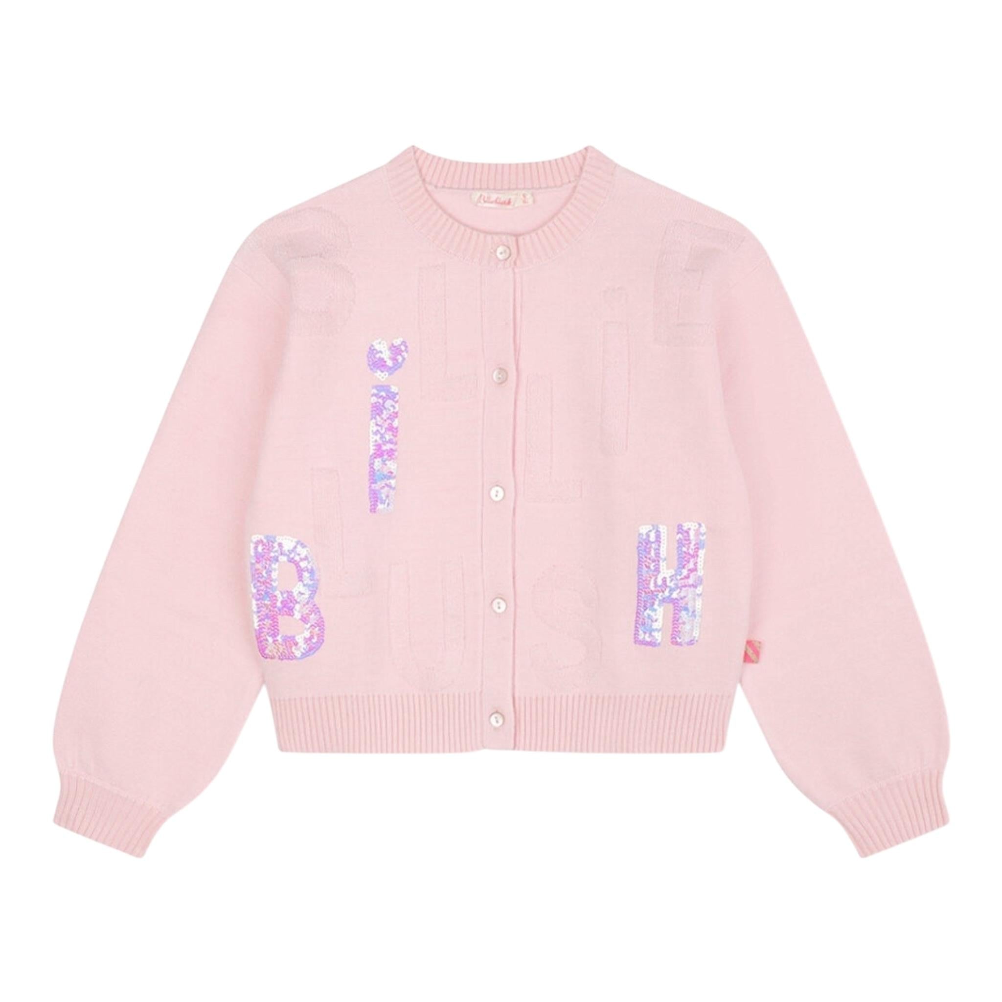 BillIEBLUSH cardigan tinta unita con paillettes Rosa per Bambina U20458 ROSA BillIEBLUSH 