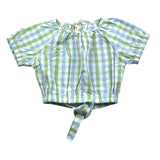 Zhoe & Tobiah Camicia Modello Crop Tricolore Con Fantasia A Quadri Bianco Per Bambina