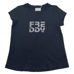 Freddy T-Shirt Girocollo Tinta Unita con Logo per Bambina FR1950 NERO FREDDY 