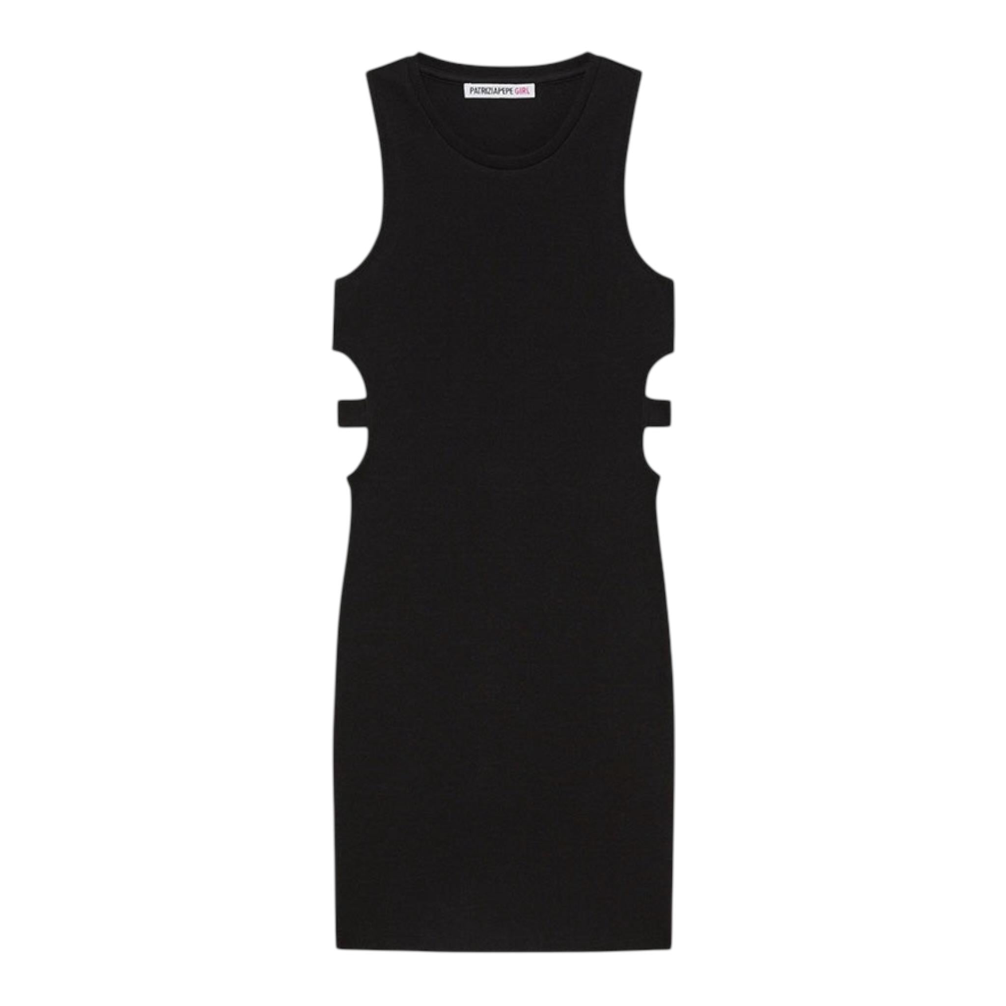 Patrizia Pepe Abito Giromanica tinta unita Nero per Bambina 7A0544X NERO PATRIZIA PEPE 