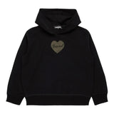 DSQUARED2 felpa tinta unita con cappuccio e stampa Nero per Bambina DQ2581X NERO DSQUARED2 