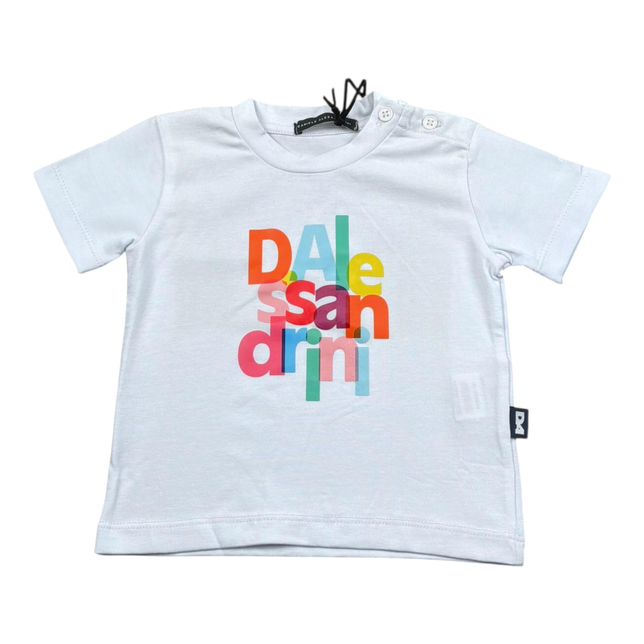 Daniele Alessandrini T-Shirt Tinta Unita con Stampa per Neonato 1296M00226X BIANCO DANIELE ALESSANDRINI 
