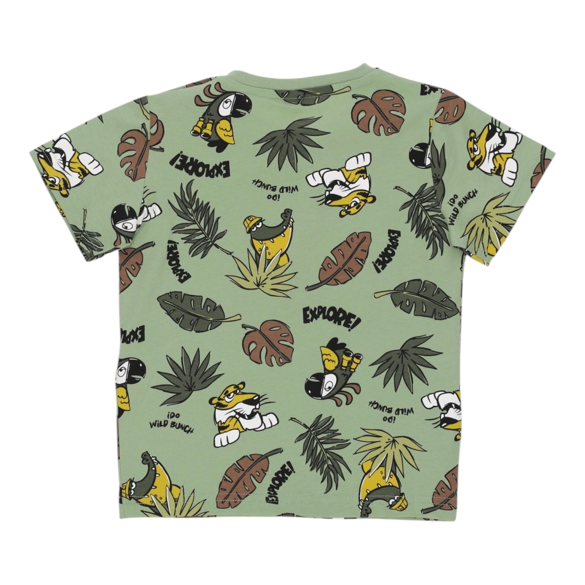 I Do T-Shirt Girocollo Tinta Unita con Stampa per Neonato 4B460 VERDE I DO 