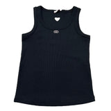 Liu Jo Canotta Tinta Unita con Traforo A Forma di Cuore per Bambina GA5199 NERO LIU JO 