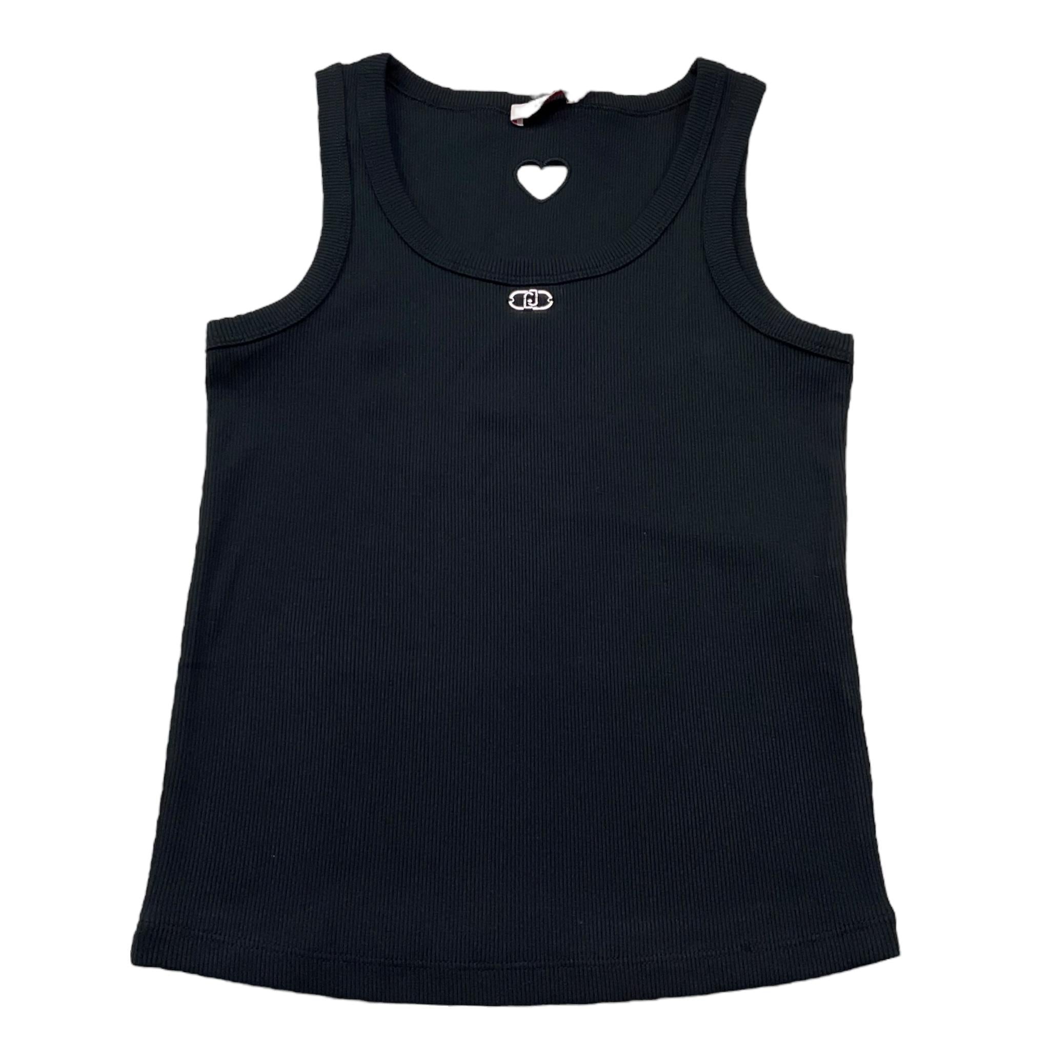 Liu Jo Canotta Tinta Unita con Traforo A Forma di Cuore per Bambina GA5199 NERO LIU JO 