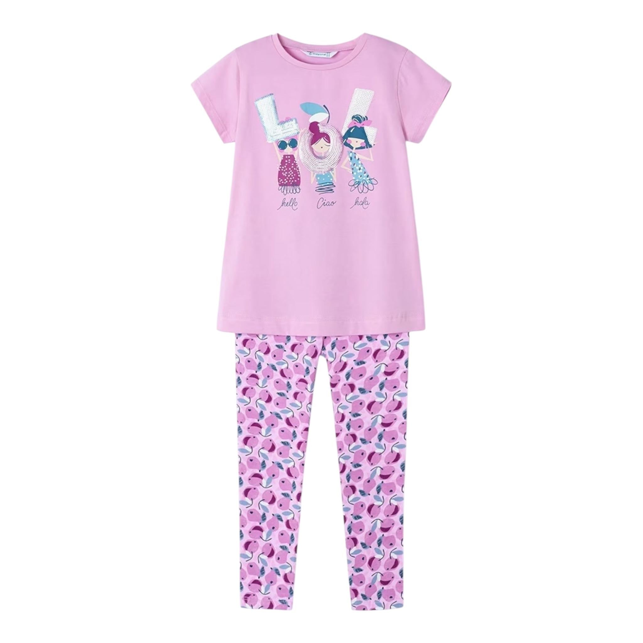 Mayoral Completo 2 Pezzi T-Shirt-Leggins per Bambina 371112 ROSA MAYORAL 
