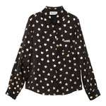 MOSCHINO camicia manica lunga tinta unita con stampe cuoricini Nero per Bambina HDC01W NERO MOSCHINO 