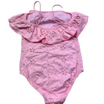 Saint Barth Costume Intero Tinta Unita In Pizzo Sangallo per Bambina BRIELLE ROSA SAINT BARTH 
