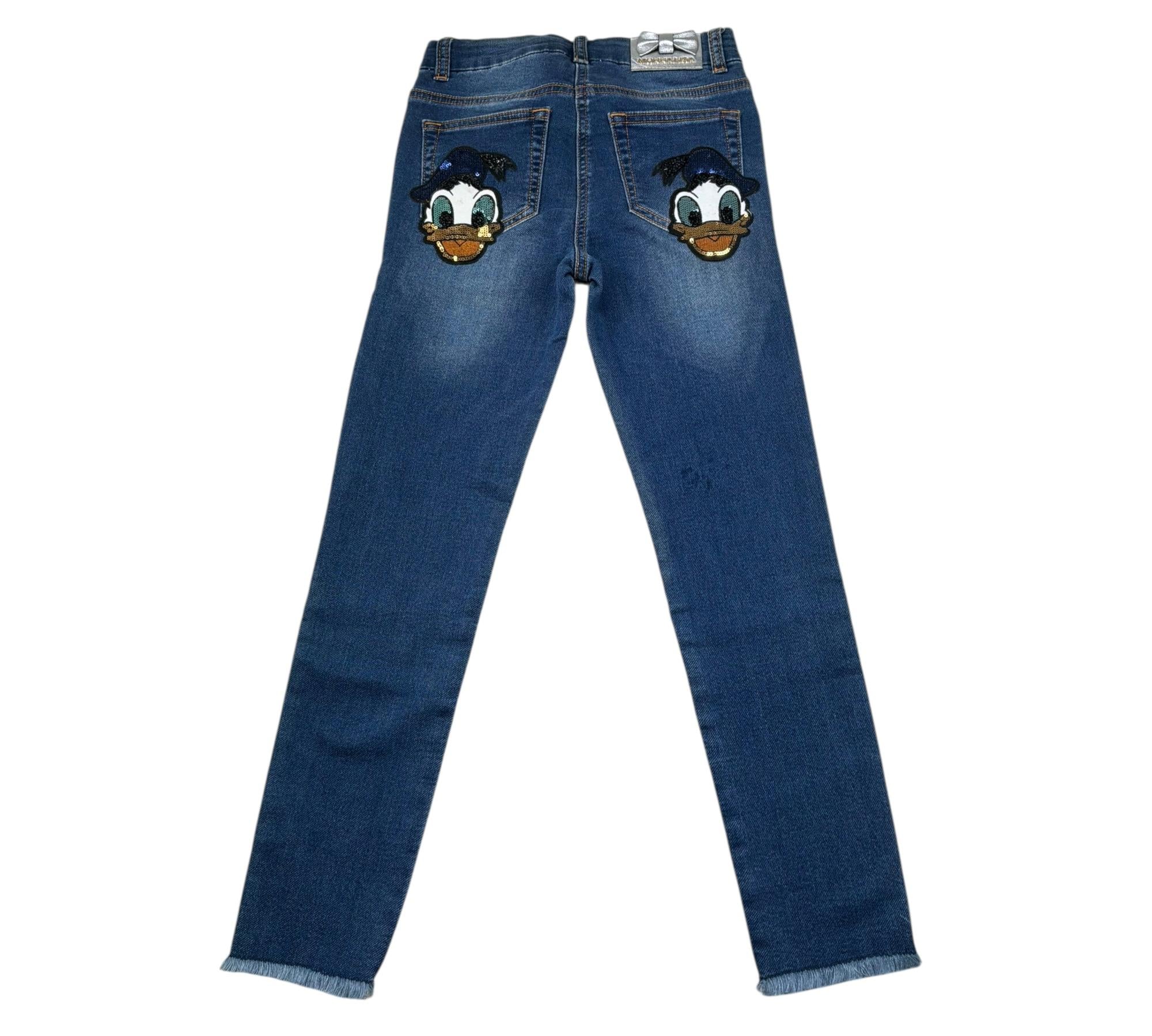 Monnalisa Jeans Tinta Unita con Brillantini per Bambina 191405R4 BLU MONNALISA 