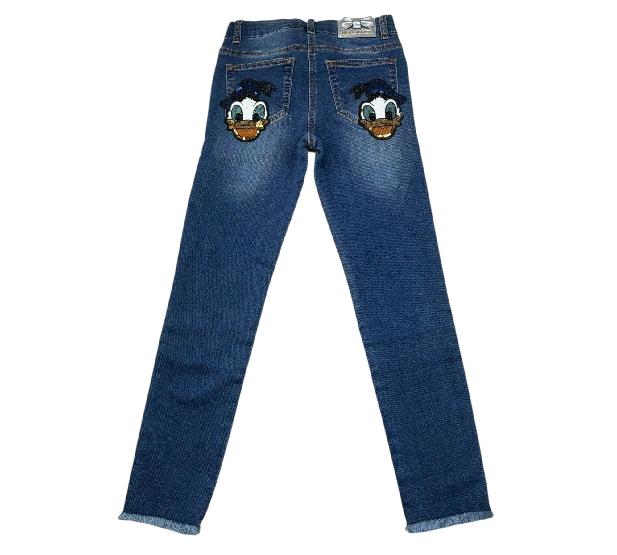 Monnalisa Jeans Tinta Unita con Brillantini per Bambina 191405R4 BLU MONNALISA 