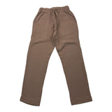 Lalalu' Pantalone Tinta Unita Con Elastico In Vita Marrone Per Bambino