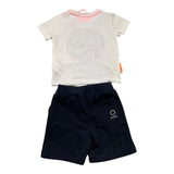 Suns  Completo 2 Pezzi T-Shirt-Bermuda Bicolore Bianco/Blu Per Neonato