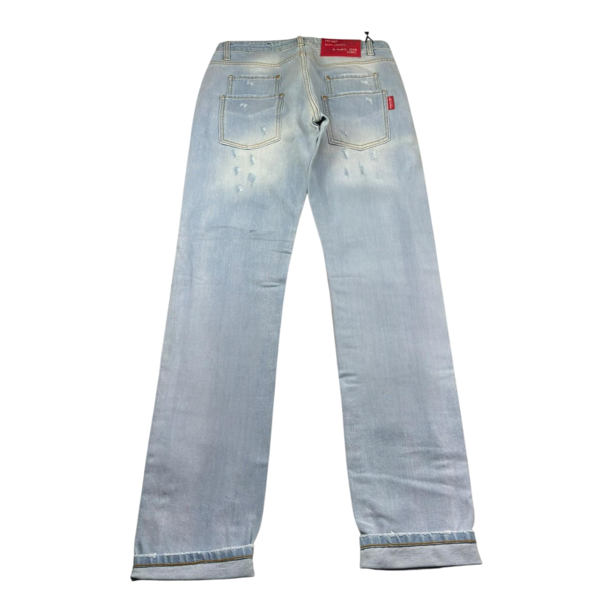 Patriot Jeans Tinta Unita con Strappi per Bambino PJ5S2SPBK39 AZZURRO PATRIOT 