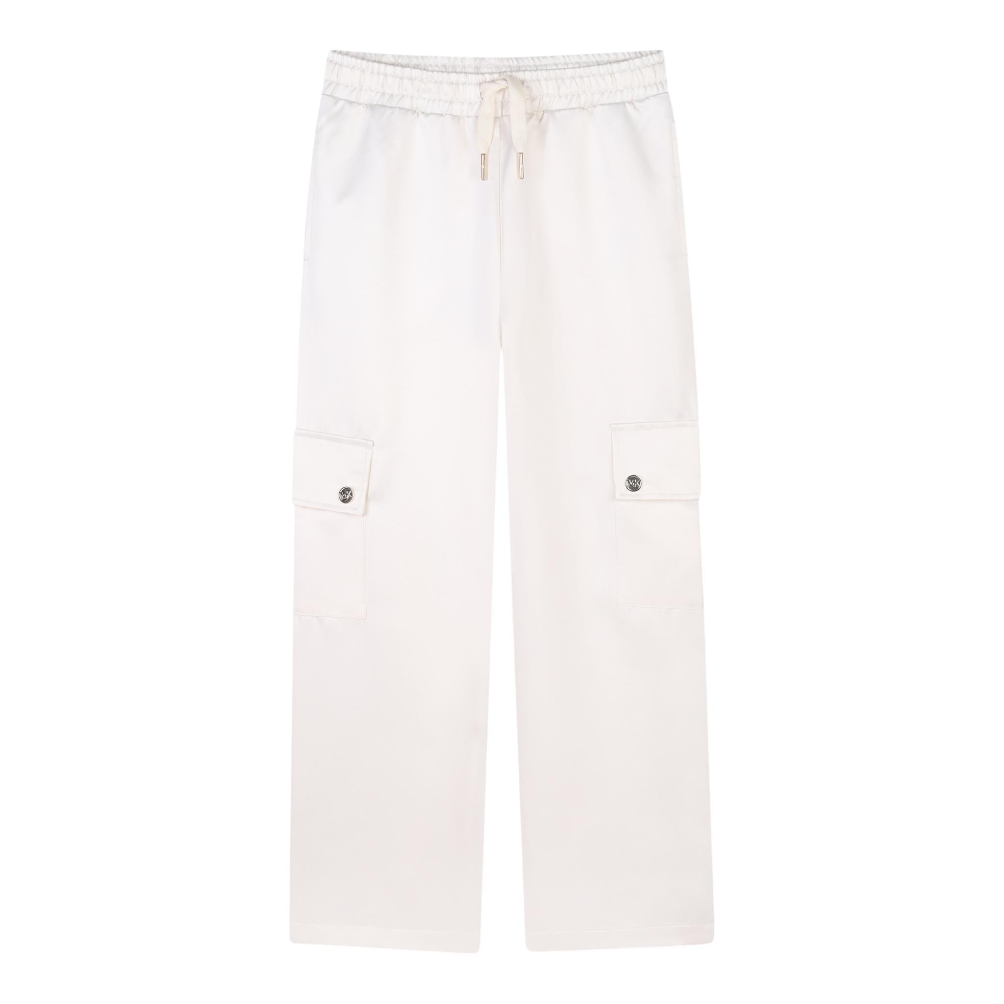 Michael Kors Pantalone Tinta Unita con Elastico In Vita per Bambina R30284X CREMA MICHAEL KORS 