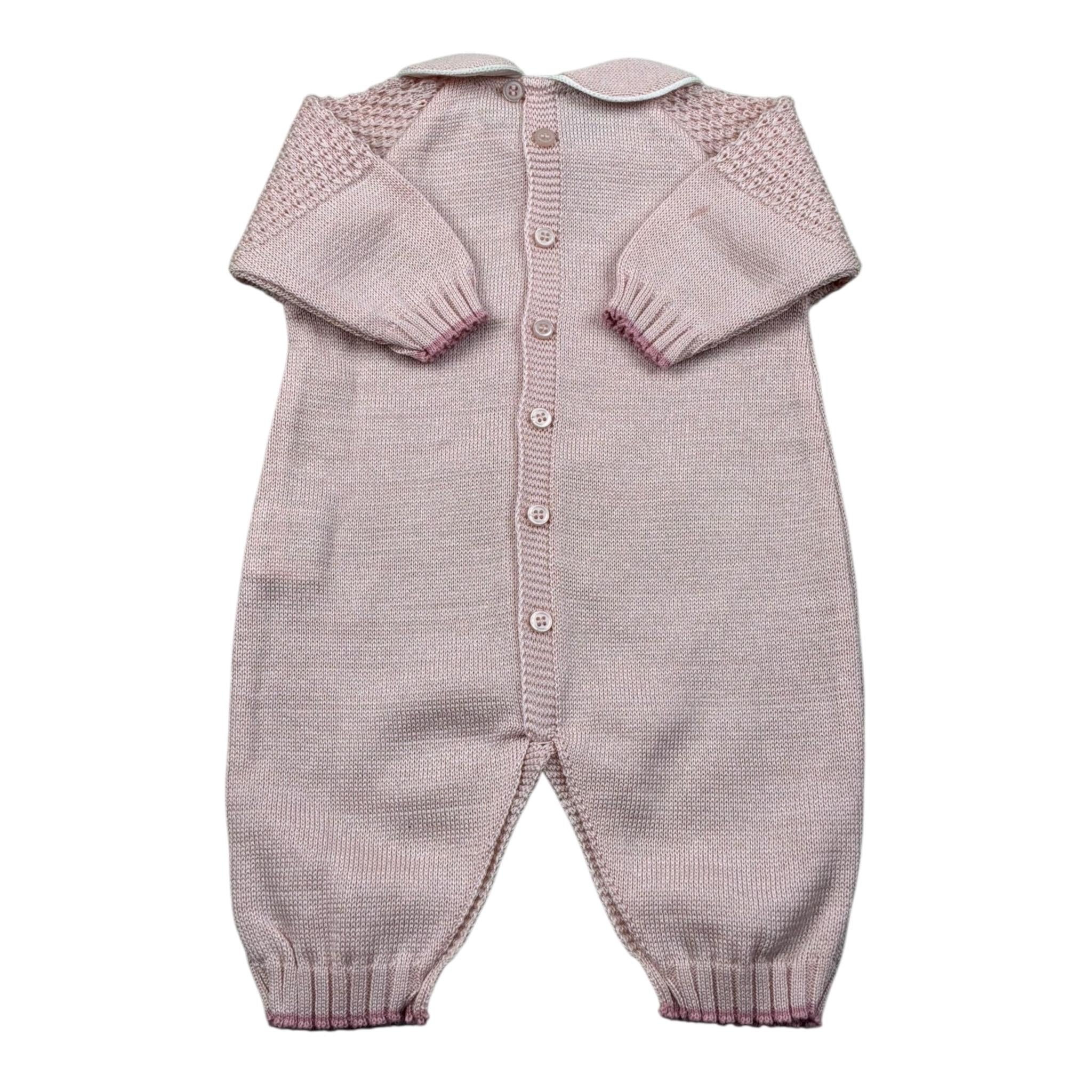 Marlu' Tutina Manica Lunga Tinta Unita con Ricami per Neonata EB2410 ROSA MARLU' 